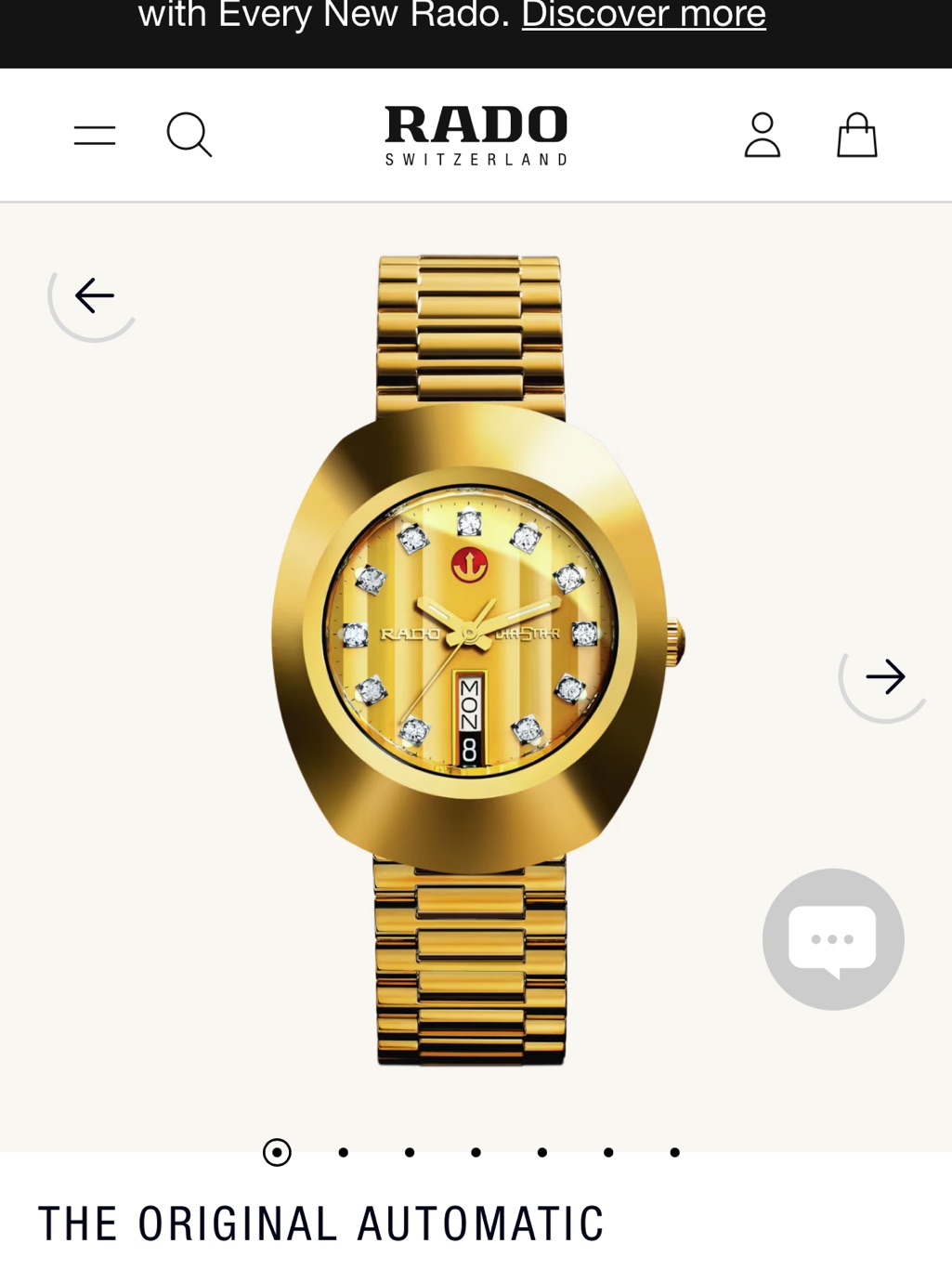 Rado Gold-Tone Automatic Watch With Diamond Markers 35 — image 7 of 8